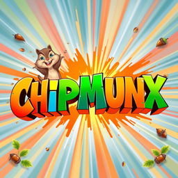 A dynamic and vibrant title design for 'CHIPMUNX', featuring bold typography with a playful and chaotic theme