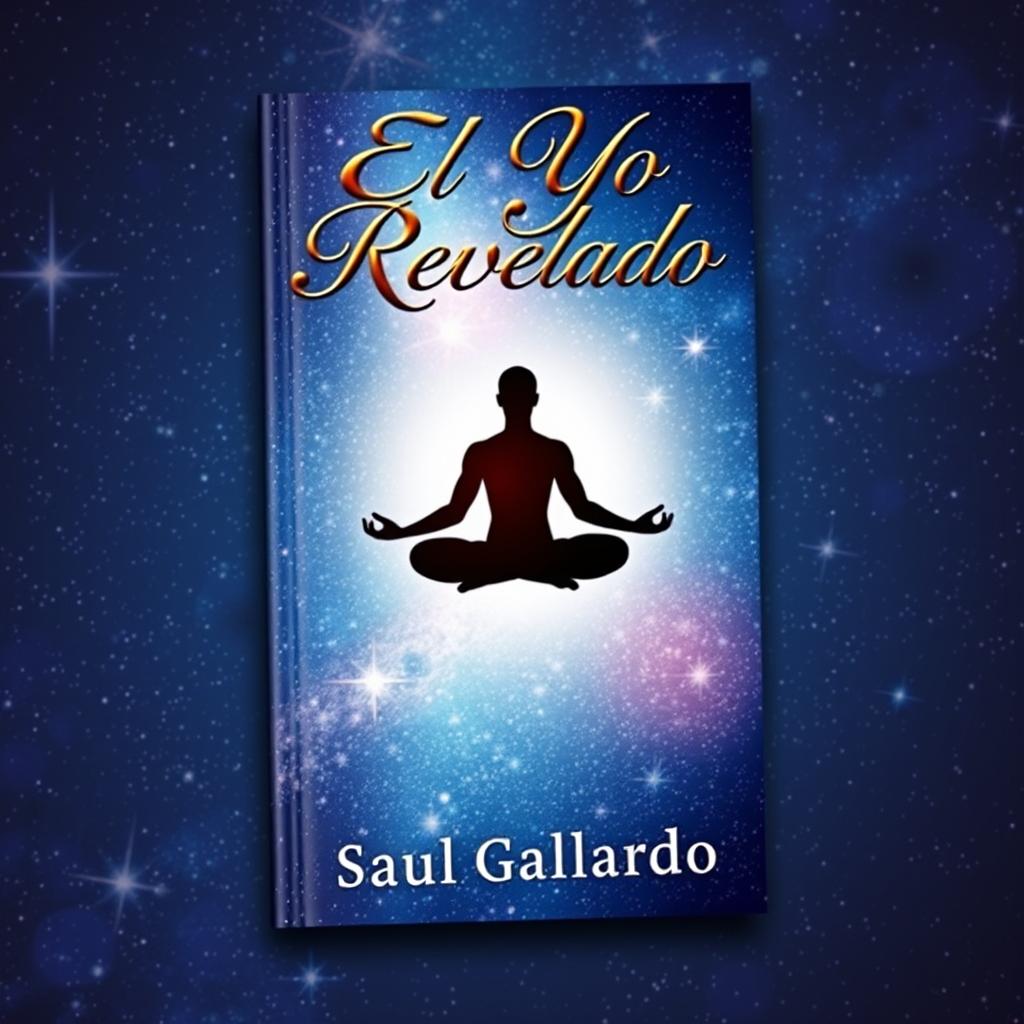 A book cover featuring a human figure in a meditative pose against a breathtaking starry sky, symbolizing the connection between the inner self and the universe