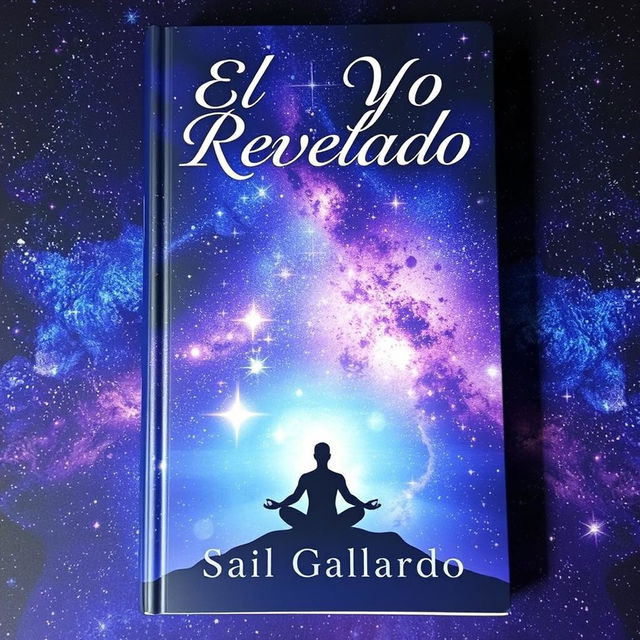 A book cover showcasing a human figure in a meditative stance against a magnificent starry sky, beautifully symbolizing the connection between the inner self and the universe