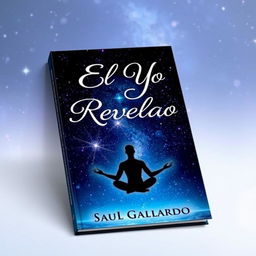 A stunning book cover featuring a human figure in a serene meditation pose against a captivating starry sky, beautifully illustrating the connection between the inner self and the universe