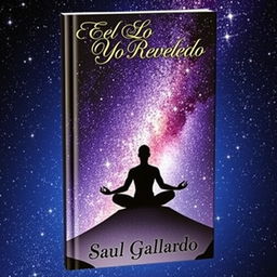 A stunning book cover featuring a human figure in a serene meditation pose against a captivating starry sky, beautifully illustrating the connection between the inner self and the universe
