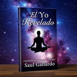 A mesmerizing book cover featuring a human figure in a serene posture, set against a stunning starry sky that symbolizes the connection between the inner self and the universe