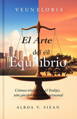 A captivating book cover for 'El Arte del Equilibrio: Cómo Triunfar en el Trabajo sin Perder tu Vida Personal'