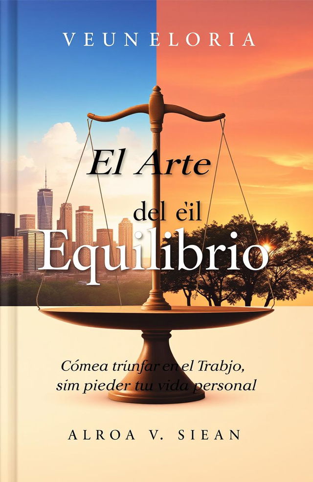 A captivating book cover for 'El Arte del Equilibrio: Cómo Triunfar en el Trabajo sin Perder tu Vida Personal'