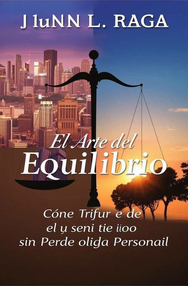 A sophisticated book cover for 'El Arte del Equilibrio: Cómo Triunfar en el Trabajo sin Perder tu Vida Personal'