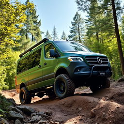 A Mercedes Vito W639 off-road vehicle navigating through a rugged landscape