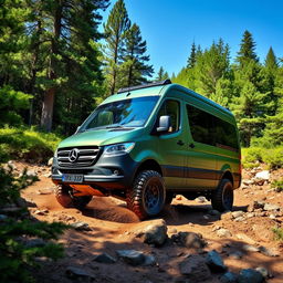 A Mercedes Vito W639 off-road vehicle navigating through a rugged landscape