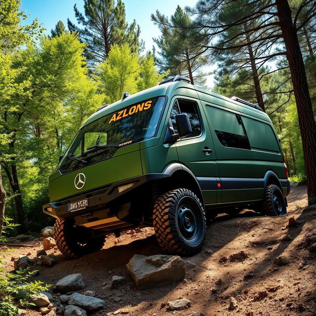 A Mercedes Vito W639 off-road vehicle navigating through a rugged landscape