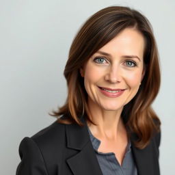 A portrait of a 40-year-old woman with average beauty, showcasing a European appearance