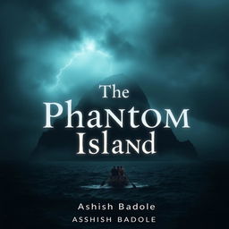 A dark and mysterious island shrouded in mist, rising ominously from a stormy ocean