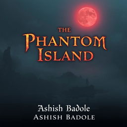 A dense fog rolls over a rocky island, creating an air of mystery as shadowy figures are faintly seen walking along the shore