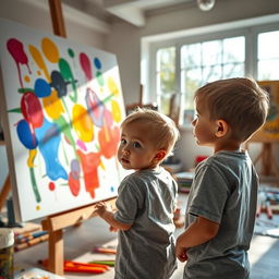 An educational scene depicting observational learning in action