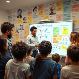 A thought-provoking composition depicting the concept of observational learning in psychology