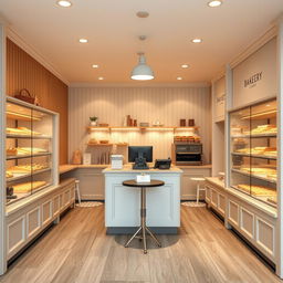 A charming bakery interior space measuring 3