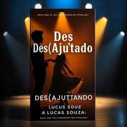 The cover of a book titled Des(Ajustados), featuring a dimly lit dance stage with dramatic spotlights casting shadows
