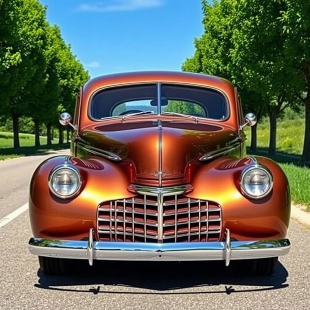 A vintage Chevrolet Veraneio V8 from 1940, showcasing its distinctive classic design with smooth curves and an elegant, retro color scheme