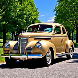 A vintage Chevrolet Veraneio V8 from 1940, showcasing its distinctive classic design with smooth curves and an elegant, retro color scheme