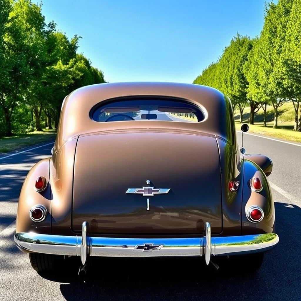 A vintage Chevrolet Veraneio V8 from 1940, showcasing its distinctive classic design with smooth curves and an elegant, retro color scheme