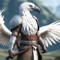 hyper realistic image of an Aarakocra female