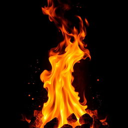 A dramatic and stunning image of a raging flame, depicted in vivid colors like orange, red, and yellow