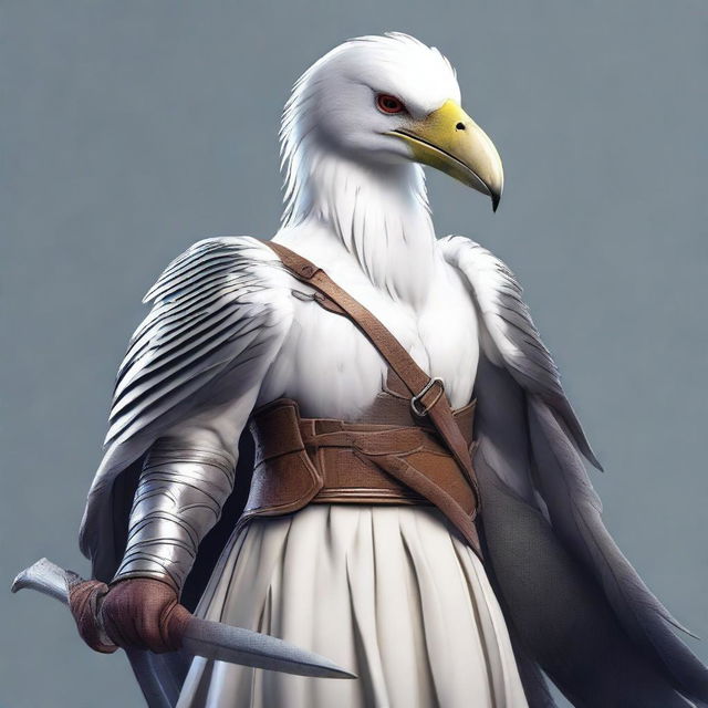 hyper realistic image of an Aarakocra female