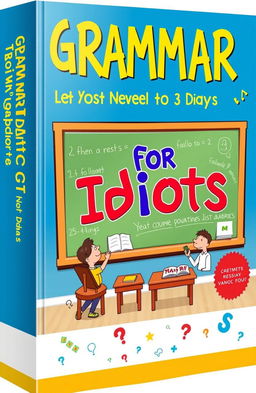 A visually appealing book cover for 'Grammar for Idiots: What You Need in 30 Days'