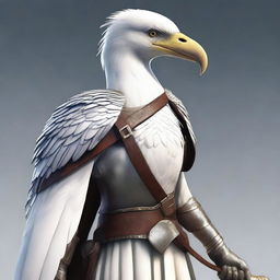 hyper realistic image of an Aarakocra female