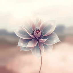 A beautifully artistic representation of an abstract version of a flower with delicate petals, intricate details, and soft colors