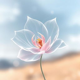 A beautifully artistic representation of an abstract version of a flower with delicate petals, intricate details, and soft colors