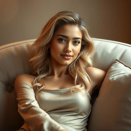 A stunningly beautiful and alluring 25-year-old Indian AI influencer exuding confidence and charm, with captivating features