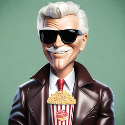 A reinterpretation of Orville Redenbacher, the popcorn mogul, portrayed with a cool modern vibe