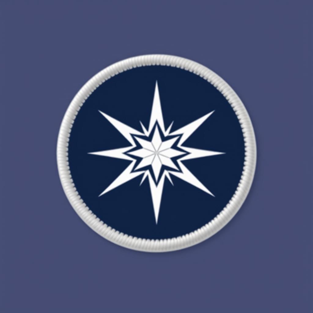 A minimalist clothing patch badge for the Expanse Vanguard, featuring a simplified design focused on elegance and clarity