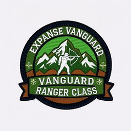 A clothing patch badge for the Expanse Vanguard, Ranger Class, designed with a bold and adventurous spirit