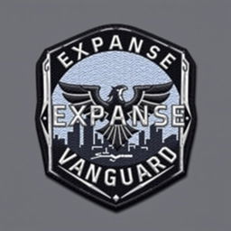 A clothing patch badge for the Expanse Vanguard, showcasing a sleek and modern design