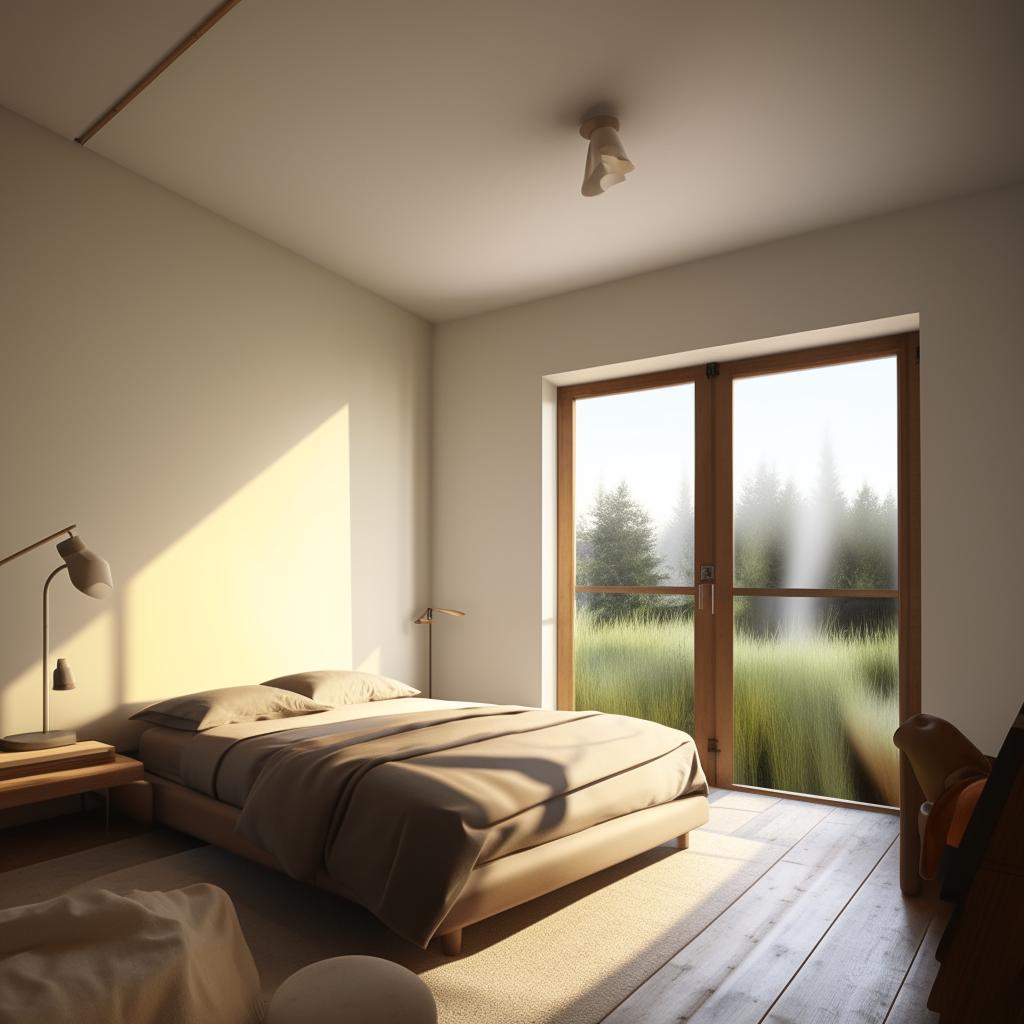 Design a 3 by 4 meter bedroom with two windows on the 3 meter side, optimizing space, light, and comfort.