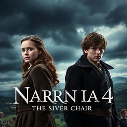 A captivating teaser scene for 'NARNIA 4: The Silver Chair' featuring Georgie Henley as Jill Pole and Will Poulter as Eustace Scrubb