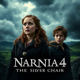 A captivating teaser scene for 'NARNIA 4: The Silver Chair' featuring Georgie Henley as Jill Pole and Will Poulter as Eustace Scrubb