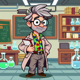 A 16-bit pixel art character design of a good guy guide, who acts as an aid to the main character in a video game