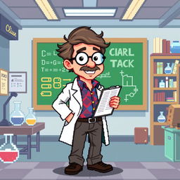 A 16-bit pixel art character design of a good guy guide, who acts as an aid to the main character in a video game