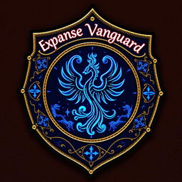 An arcane clothing patch badge for the Expanse Vanguard, featuring a mystical and enchanting design