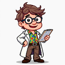 A 16-bit pixel art character design of a good guy guide, who serves as an aid to the main character in a video game