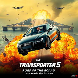 An action-packed poster concept for 'The Transporter 5' (2025) titled 'Rules of the Road'