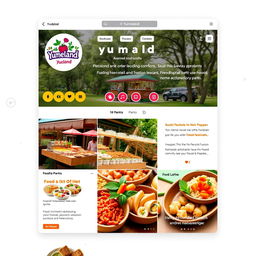 An Instagram page design for 'Yumeland', combining Asian and Peruvian influences, centered around the theme of a park