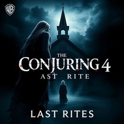 A chilling concept poster for 'The Conjuring 4: Last Rites' (2025) by Warner Bros, immersing viewers in a dark and haunting atmosphere