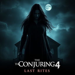 A chilling concept poster for 'The Conjuring 4: Last Rites' (2025) by Warner Bros, immersing viewers in a dark and haunting atmosphere