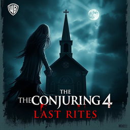 A chilling concept poster for 'The Conjuring 4: Last Rites' (2025) by Warner Bros, immersing viewers in a dark and haunting atmosphere