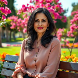 Capture a photo-realistic image of a Sephardic woman in her late 30s, featuring dark hair and full lips