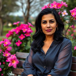 Capture a photo-realistic image of a Sephardic woman in her late 30s, featuring dark hair and full lips