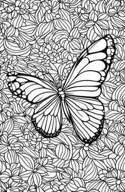 An ultra-minimalist butterfly on a coloring book page.