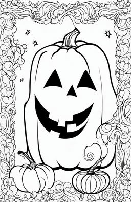 A simple Halloween colouring page featuring a friendly ghost, a small pumpkin, and a crescent moon.